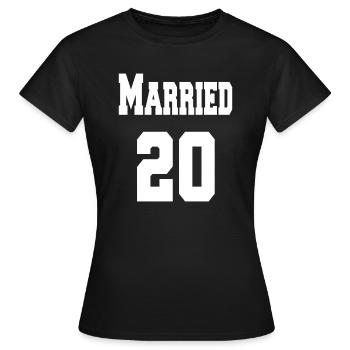 Look de couple Just Married 2020 Look de partenaire - T-shirt Femme - noir - Devant - AI Model Female 172 dark (172cm)