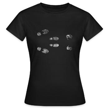 Funny black humor dirty winter snow - Women's T-Shirt - black - Front - AI Model Female 172 dark (172cm)