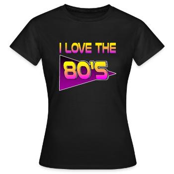 J'aime les années 80 Vintage Retro 80s - T-shirt Femme - noir - Devant - AI Model Female 172 dark (172cm)