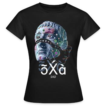 Traurige Traurigkeit Grafik - Frauen T-Shirt - Schwarz - Vorne - AI Model Female 172 dark (172cm)