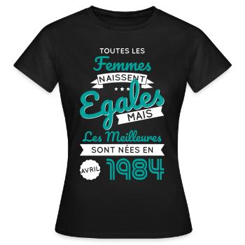 40th Anniversary - Best April 1984 - Women's T-Shirt - black - Front - AI Model Female 172 dark (172cm)