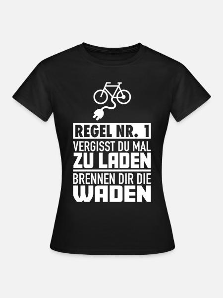 Ebike E-Bike Rider Bike Bike Funny Saying - Maglietta da donna - nero