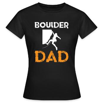 Boulder Dad Boulderer Climbing Wall Rock Face - Women's T-Shirt - black - Front - AI Model Female 172 dark (172cm)