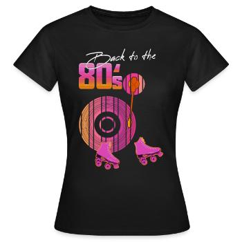 80er zurück in die 80er - Frauen T-Shirt - Schwarz - Vorne - AI Model Female 172 dark (172cm)