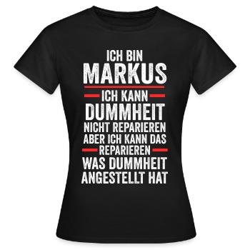 Markus - Women's T-Shirt - black - Front - AI Model Female 172 dark (172cm)