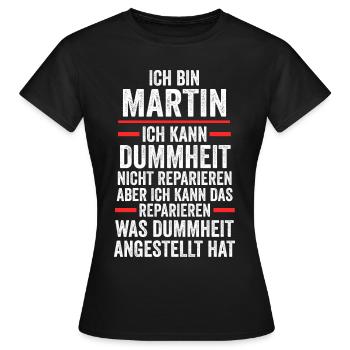 Martin - Women's T-Shirt - black - Front - AI Model Female 172 dark (172cm)