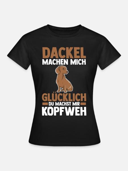 Hund Dackel - Frauen T-Shirt - Schwarz