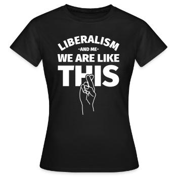 Liberalismus Liberaler - Frauen T-Shirt - Schwarz - Vorne - AI Model Female 172 dark (172cm)