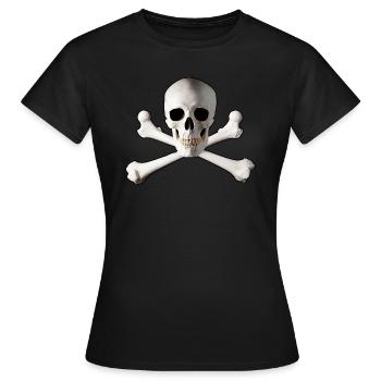 Crane Piraten - Frauen T-Shirt - Schwarz - Vorne - AI Model Female 172 dark (172cm)