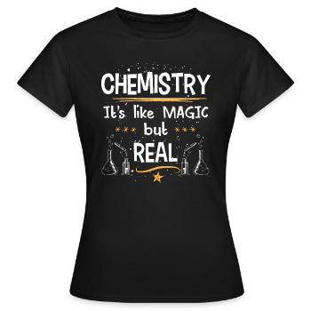 Chimiste chimiste chimiste chimiste de laboratoire de chimie - T-shirt Femme - noir - Devant - AI Model Female 172 dark (172cm)