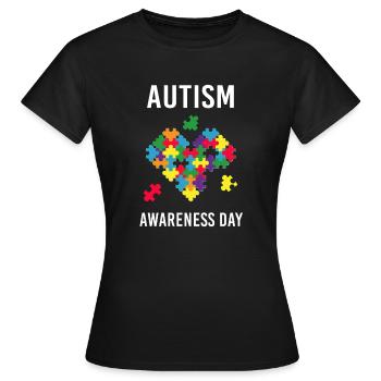 Autism Awareness Day Autism Heart Puzzle Autistic - Women's T-Shirt - black - Front - AI Model Female 172 dark (172cm)
