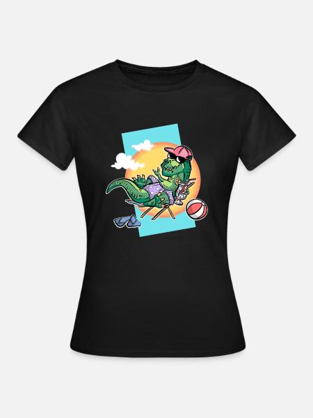 Rex sur la plage - T-shirt Femme - noir