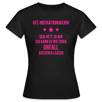 KFZ-Mechatronikerin KFZ-Mechatroniker Schrauber - Frauen T-Shirt - Schwarz - Vorne - AI Model Female 172 dark (172cm)