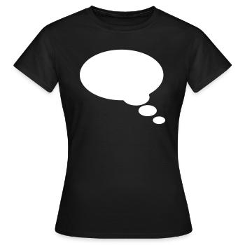 Speechbubble, bulle discour, votre texte, comics - T-shirt Femme - noir - Devant - AI Model Female 172 dark (172cm)