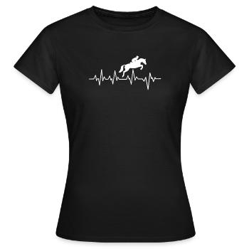 Idée cadeau de cheval de saut d'obstacles Heartbeat - T-shirt Femme - noir - Devant - AI Model Female 172 dark (172cm)