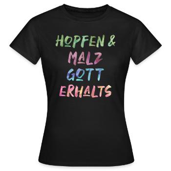 Hopfen und Malz, Gott erhalts - Frauen T-Shirt - Schwarz - Vorne - AI Model Female 172 dark (172cm)