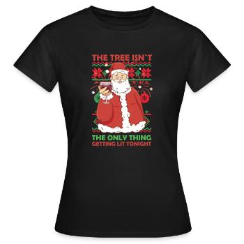 Baum ist nicht das Einzige, was heute Abend Weihnachten beleuchtet wird - Frauen T-Shirt - Schwarz - Vorne - AI Model Female 172 dark (172cm)