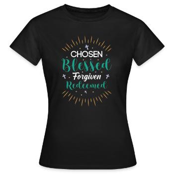 Choisi pardonné échangé - T-shirt Femme - noir - Devant - AI Model Female 172 dark (172cm)