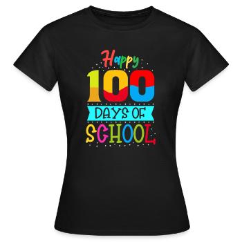 Glückliche hundert Tage Schule - Frauen T-Shirt - Schwarz - Vorne - AI Model Female 172 dark (172cm)