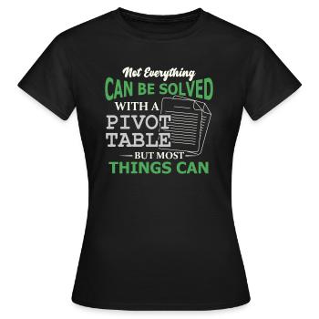 Pivot Table Spreadsheet Nerd Accountant - Women's T-Shirt - black - Front - AI Model Female 172 dark (172cm)