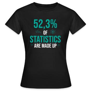 52% des statistiques sont inventées - T-shirt Femme - noir - Devant - AI Model Female 172 dark (172cm)