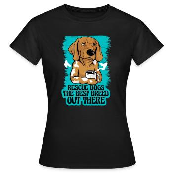 Adoption von Rettungshunden im Tierheim - Frauen T-Shirt - Schwarz - Vorne - AI Model Female 172 dark (172cm)