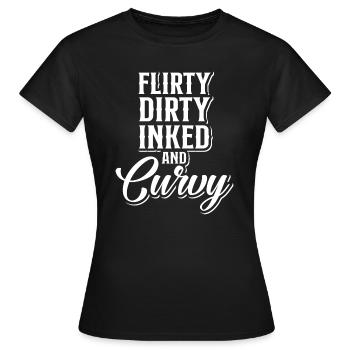 Metal Rock Flirty Dirty Inked Curvy - Women's T-Shirt - black - Front - AI Model Female 172 dark (172cm)