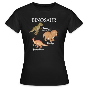 Bisexuel Dinosaure Binosaure Bi Pride Coming Out - T-shirt Femme - noir - Devant - AI Model Female 172 dark (172cm)