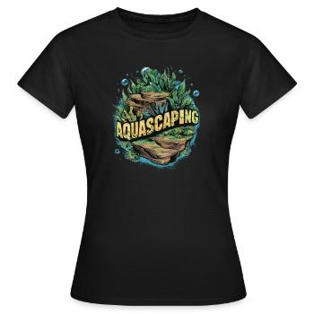 Aquascaping Passionné Coloré Nature Roches Art - T-shirt Femme - noir - Devant - AI Model Female 172 dark (172cm)