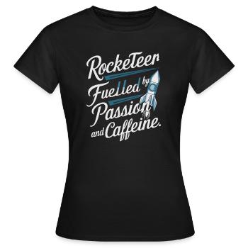 Maquette fusée - T-shirt Femme - noir - Devant - AI Model Female 172 dark (172cm)