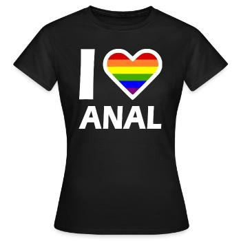 I love anal - Frauen T-Shirt - Schwarz - Vorne - AI Model Female 172 dark (172cm)