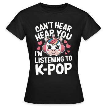 Musique K-Pop Pop Coréenne - T-shirt Femme - noir - Devant - AI Model Female 172 dark (172cm)