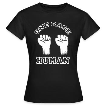 Eine Rasse, Mensch - Frauen T-Shirt - Schwarz - Vorne - AI Model Female 172 dark (172cm)