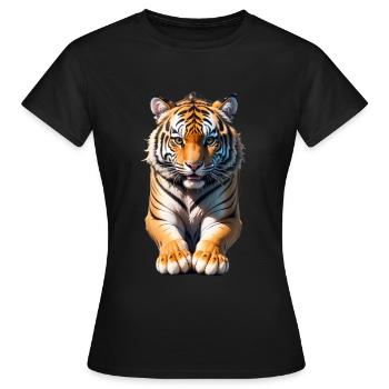 Féroce Félin - T-shirt Femme - noir - Devant - AI Model Female 172 dark (172cm)