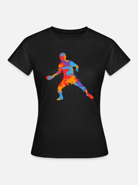 Joueurs de tennis de table Coloré Garçons Enfants Tennis de table - T-shirt Femme - noir