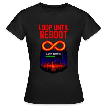 Loop Until Reboot – Pixel Shirt - Frauen T-Shirt - Schwarz - Vorne - AI Model Female 172 dark (172cm)