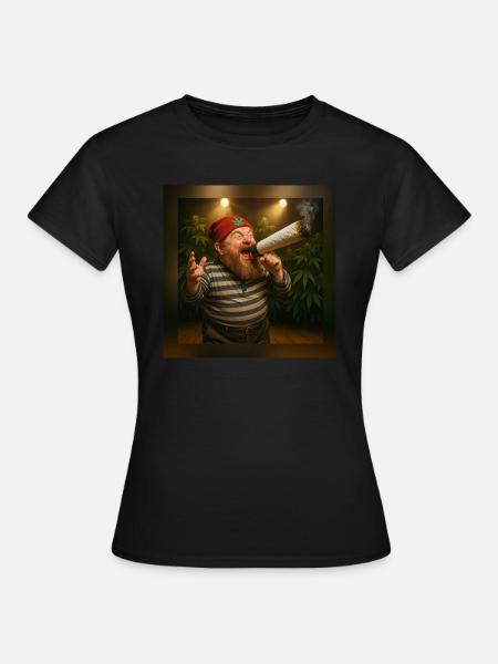 Marktschreier-Zwerg mit Joint-Megaphon - Frauen T-Shirt - Schwarz