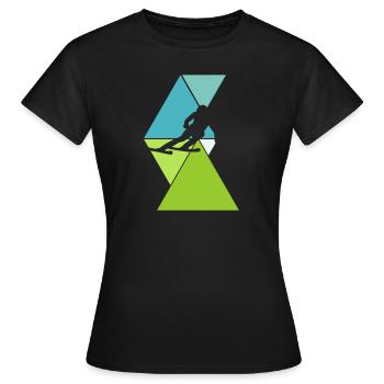 Skifahren Abfahrt Skifahrer - Frauen T-Shirt - Schwarz - Vorne - AI Model Female 172 dark (172cm)