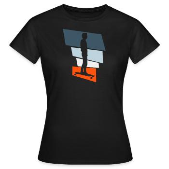 Boarder Longboarder - Frauen T-Shirt - Schwarz - Vorne - AI Model Female 172 dark (172cm)