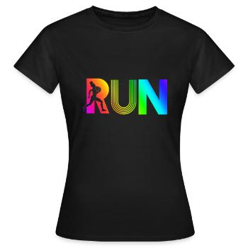 run rainbow running athletic - T-shirt Femme - noir - Devant - AI Model Female 172 dark (172cm)
