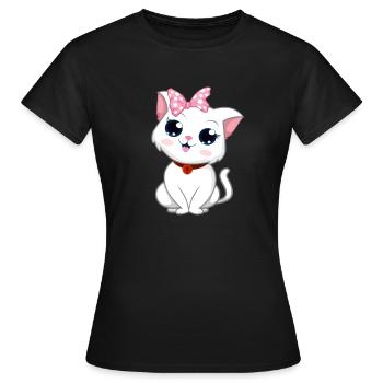 Chat doux - T-shirt Femme - noir - Devant - AI Model Female 172 dark (172cm)
