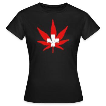 Schweiz Ganja Swiss - Frauen T-Shirt - Schwarz - Vorne - AI Model Female 172 dark (172cm)