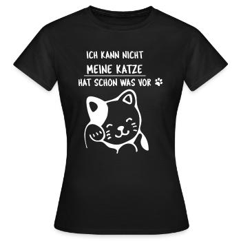 Katze Katzen Kater Geschenk Liebe Siam Maine Coon - Frauen T-Shirt - Schwarz - Vorne - AI Model Female 172 dark (172cm)
