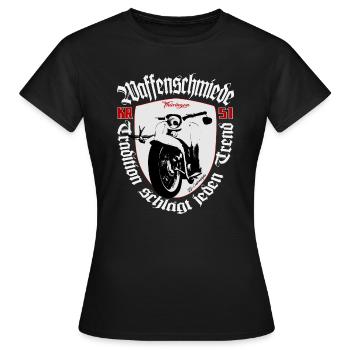 Ostmoped KR51 Schmiede Suhl DDR VEB IFA #moped - Frauen T-Shirt - Schwarz - Vorne - AI Model Female 172 dark (172cm)