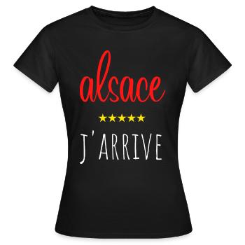 alsace j'arrive - T-shirt Femme - noir - Devant - AI Model Female 172 dark (172cm)