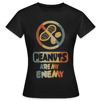 Erdnüsse sind meine Feinde - Frauen T-Shirt - Schwarz - Vorne - AI Model Female 172 dark (172cm)