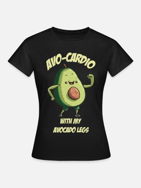 Avo Cardio Avocado macht Sport - Frauen T-Shirt - Schwarz