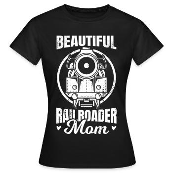 Eisenbahn Mutter - Frauen T-Shirt - Schwarz - Vorne - AI Model Female 172 dark (172cm)