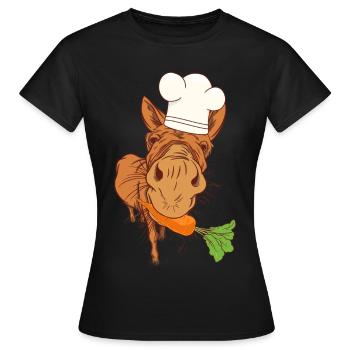 Cuisinier Cuisiniers Cuisinier Âne Cuisine Arts culinaires Hôte - T-shirt Femme - noir - Devant - AI Model Female 172 dark (172cm)