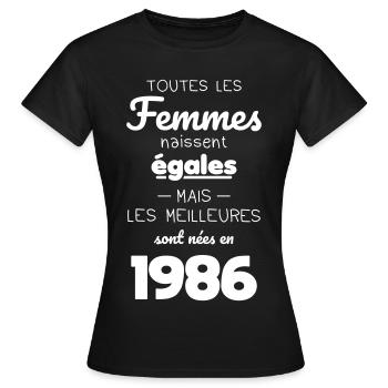 40 Jahre alt – Die Besten wurden 1986 geboren - Frauen T-Shirt - Schwarz - Vorne - AI Model Female 172 dark (172cm)